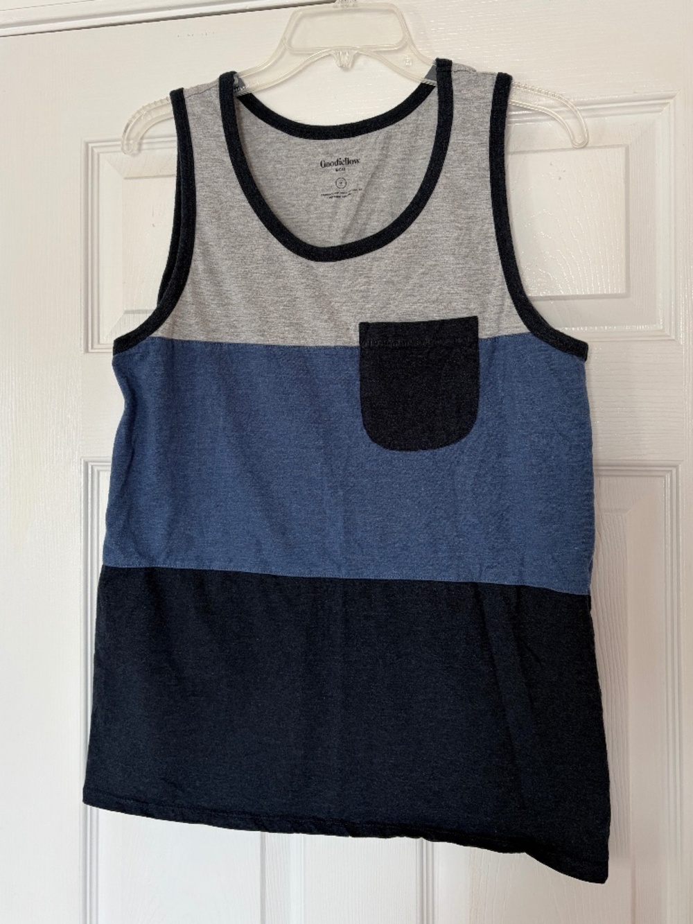 Mens Goodfellow & Co Tank Size Medium Colorblock Navy Blue Gray